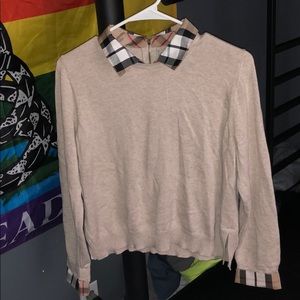 Sweater on a Plaid shirt (connected together)